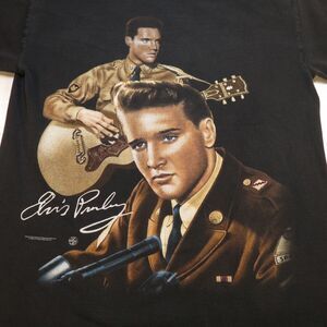ELVIS PRESLEY Vintage 1990s TRINITY PRODUCTS KING OF ROCK SOLDIER T SHIRT Mens L